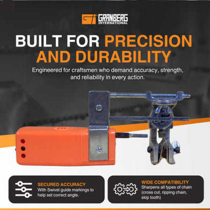 Granberg G1012XT Chainsaw Sharpener – 12V Electric Chainsaw Chain Sharpener Tool Kit, Bar-Mounted Grinder for Chain Saw Mill, Arborist Chainsaws Accessories