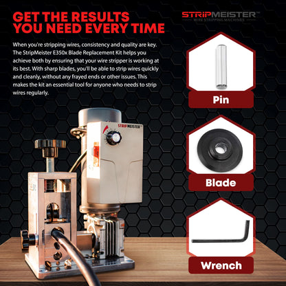 StripMeister E350x Wire Stripping Machine, Automatic Wire Stripper up to 500mcm: Complete Wire Stripping Solution with StripMeister E350x Blade Replacement