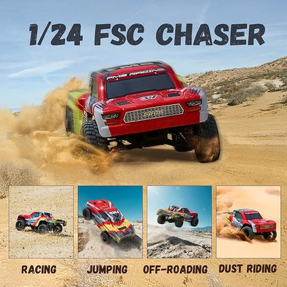 BEEZRC 1/24 FSC Chaser RC Truck 4WD Short Course Truck RTR Fast Off-Road Remote Control Truck Hobby RC Car High Speed Remote Control Car for Adults for Beginner Gift (Purple)
