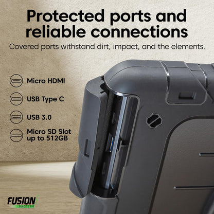 Fusion5 Built in USA 10.1” Windows 11 Professional Rugged Tablet PC - 12GB RAM 512GB SSD, Intel 13th Gen, Full HD Windows Tablet Computer, USB C, HDMI - 2 Year Full Warranty with Accidental Damage
