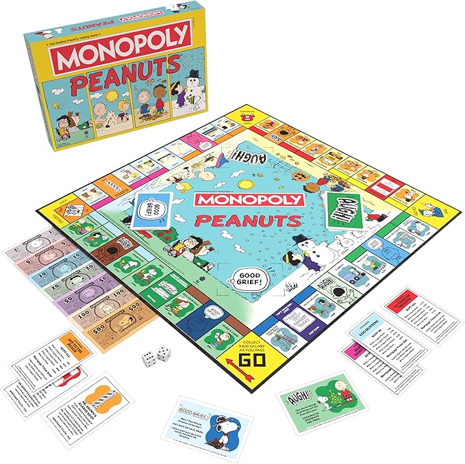 Monopoly Peanuts Board Game Play as Snoopy on Sled Baseball Cap Kite Eating Tree &amp More Officially Licensed and Collectible Monopoly Game Based On The Famous Comic Strip Peanuts