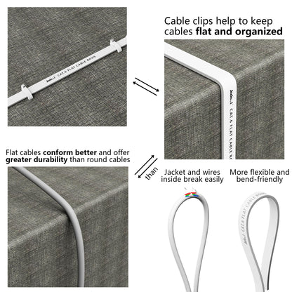 Jadaol Cat 6 Ethernet Cable 50 ft, Outdoor & Indoor 10Gbps Support Cat8 Cat7 Network, Flat RJ45 Internet LAN Computer Patch Cable for Router, Modem, Switch, Gaming Consoles, Streaming Devices, White