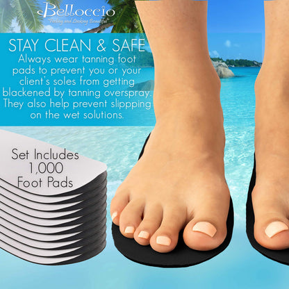 Belloccio 500 Pairs of Disposable Tanning Feet Pads (1000 Feet Total); Sunless Airbrush Spray Tanning Tent Foot Protection; (Color May Vary)