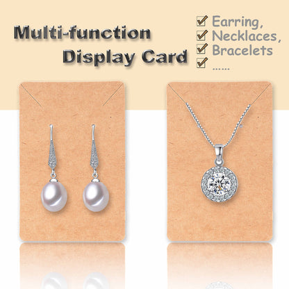 Earring Display Cards with 100 Pcs Earring Holder Cards 200 Pcs Earring Backs and 100 Jewelry Packaging for Earrings Necklace Jewelry Bags 3.5x2.4 Inches (Brown)