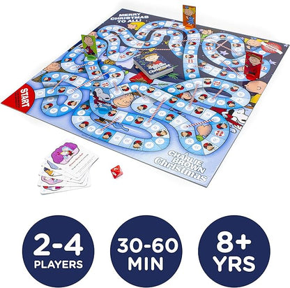 Aquarius Charlie Brown Christmas Journey Board Game- Fun for Kids &amp Adults - Officially Licensed Peanuts Merchandise &amp Collectibles Blue White
