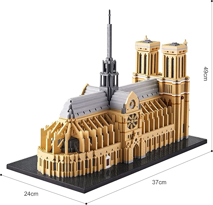 Notre Dame De Paris World Famous Micro Building Blocks Collection Model Architecture Sets for Adults 7380 PCS Ideas DIY Mini Bricks Kit present for Ages 14+
