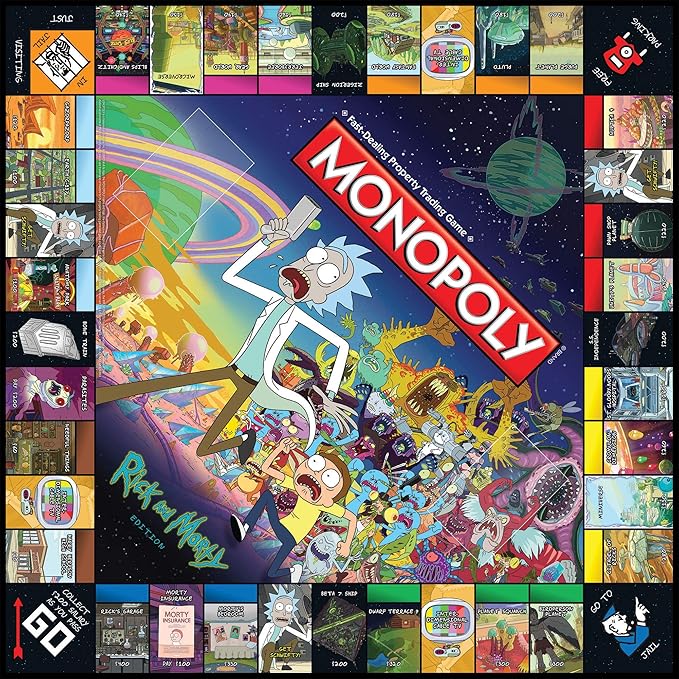 Monopoly Rick &amp Morty Board Game | Collectible Monopoly Game Based On Adult Swim Series Rick &amp Morty | Officially Licensed Rick &amp Morty Board Game