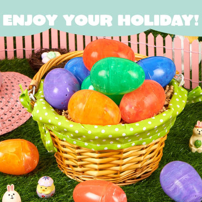 JOYIN 72 Pcs Plastic Iridescent Printed Bright Easter Eggs 3.15" Tall for Easter Hunt, Basket Stuffers Fillers, Classroom Prize Supplies, Filling Treats and Party Favor