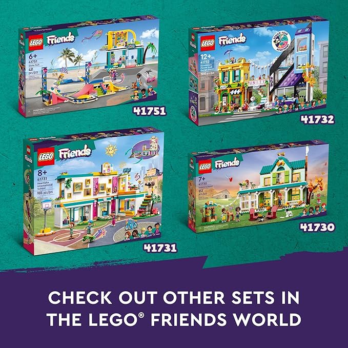 LEGO Friends Heartlake International School 41731 Building Toy with 5 Mini-Dolls and Accessories Pretend Play School Classroom Building Kit Gift for Christmas for Girls Boys and Kids Ages 8 and Up