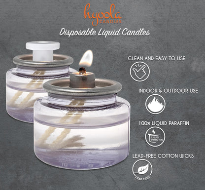 Hyoola Liquid Candles - 8 Hour Disposable Paraffin Tea Lights - 12 Pack - Emergency and Restaurant Candles