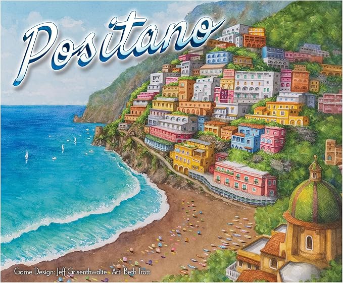 SlugFest Games: Positano - Strategy Board Game 3D Building &amp Placement Simultaneous Bidding Italian Seaside Village Ages 13+ 1-4 Players 30 Min