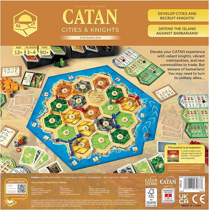 CATAN Cities &amp Knights Board Game Expansion (6th Edition) Enhance Gameplay with New Challenges! Strategy Game for Kids &amp Adults Ages 12+ 3-4 Players 90 Minute Playtime Made by Catan Studio