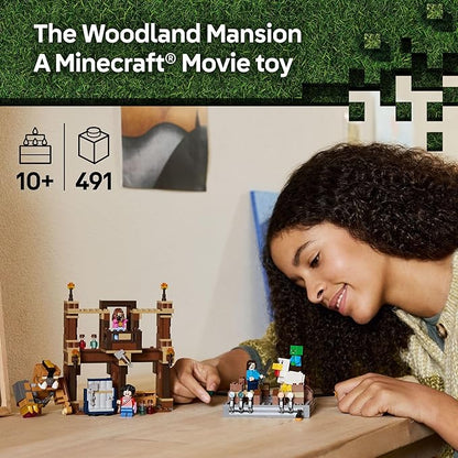 LEGO Minecraft Woodland Mansion Fighting Ring - Building Toy for Kids Age 10+ - Includes Steve Garrett &amp Henry Minecraft Figures Plus a Chicken Jockey &amp More - Birthday Gift Idea for Fans -