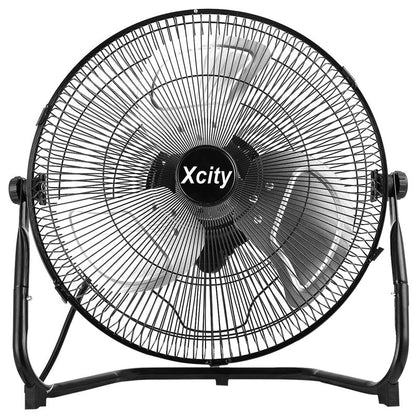 Xcity 14 Inch Metal Industrial Floor Fans, Max 2100 CFM, Heavy Duty High Velocity Fan with 3-speed and 360°Adjustable Tilt, for Warehouse, Workshop, Commercial, Factory, Garage