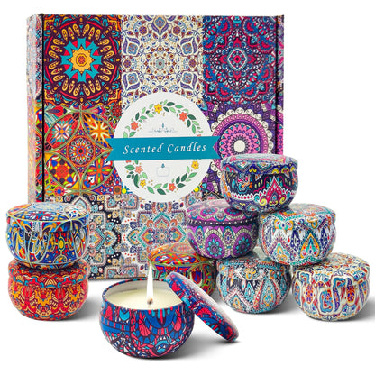 Scented Candle Gift Set,9-Pack Aromatherapy Soy Candles,No Toxic Mini Tealights with Floral Scents for Stress Relief & Relaxation,Thanksgiving Hostess Gift for Women,Birthday & Mother's Day Present