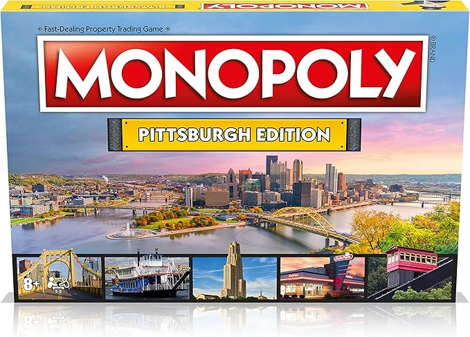 Monopoly Board Game Pittsburgh Edition: 2-6 Players Family Board Games for Kids and Adults Board Games for Kids 8 and up for Kids and Adults Ideal for Game Night