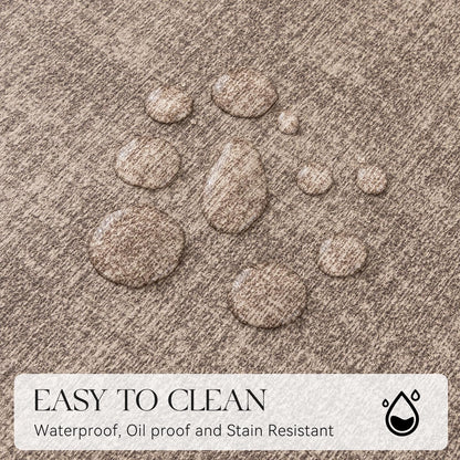 MOSAYT Faux Leather Placemats Set of 12, Heat Resistant Vinyl Place Mats with Coasters, Wipeable Washable 100% Waterproof Oil Proof Table Mat for Kitchen Dining Party Indoor Outdoor, 12" x 17", Khaki