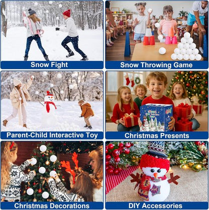 Homiar 400 Pack Plush Snow Balls - Soft Indoor & Outdoor Winter Game Toys | White Xmas Decorations