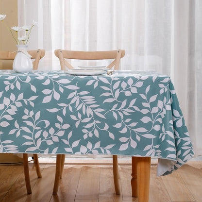 Walrus Heavy Duty Vinyl Tablecloth with Flannel Backing Waterproof Oil-Proof Plastic Table Cloth Stain-Resistant Wipeable Rectangle or Square Table Cover for Indoor and Outdoor (Branch, 52X70 Inch)