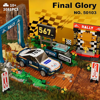 Car Building Set Off-Road Racing Car Buildings Blocks Sets for Adults Kids 8+ Miniature Vehicle Model w/ Forest Scene Modular Cars Building Kit Toys Gift for Birthday HolidaysFinal Glory 1081Pcs