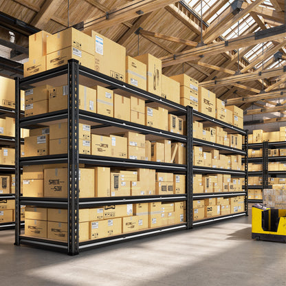 REIBII 48" W Garage Shelving 3080LBS Heavy Duty Storage Shelves 5 Tier Garage Shelves Adjustable Metal Shelving Unit Utility for Basement, Pantry, Warehouse, Commercial, Industrial, 72" H x 24" D