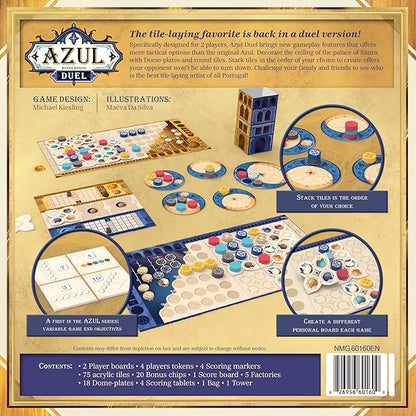 Asmodee Azul Duel Board Game - Competitive Head-to-Head Tile-Placement Strategy Game Stunning Mosaic Art and Quick Gameplay for Kids &amp Adults Ages 8+ 2 Players 30-45 Minute Playtime