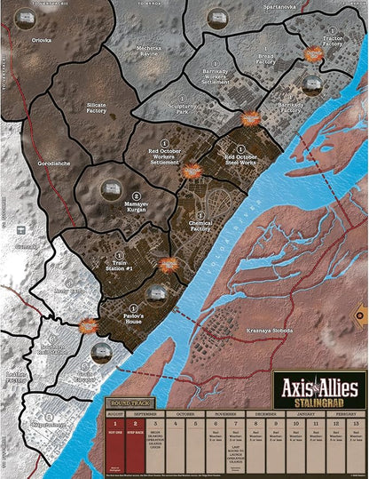 Renegade Game Studios Games Axis &amp Allies Stalingrad WWII Strategy Board Game with 150+ Miniatures Two Player Tactics Ages 14+