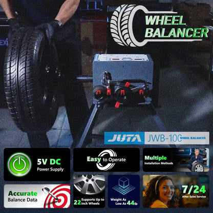 JUTA JWB-100 Portable Automotive Wheel Balancer Manual Car Tire Balancing Machine Powered by USB
