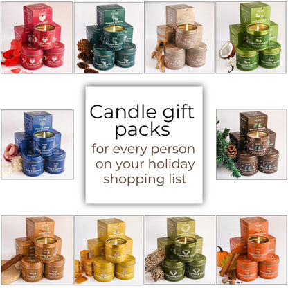 Love Spell - Scented Candles for Women & Men with Rose Petals and Crystals - Pack of 3 x 5oz Soy Clean Organic Non Toxic - Velas Aromáticas - Aromatherapy Spa Valentines Gift Candel