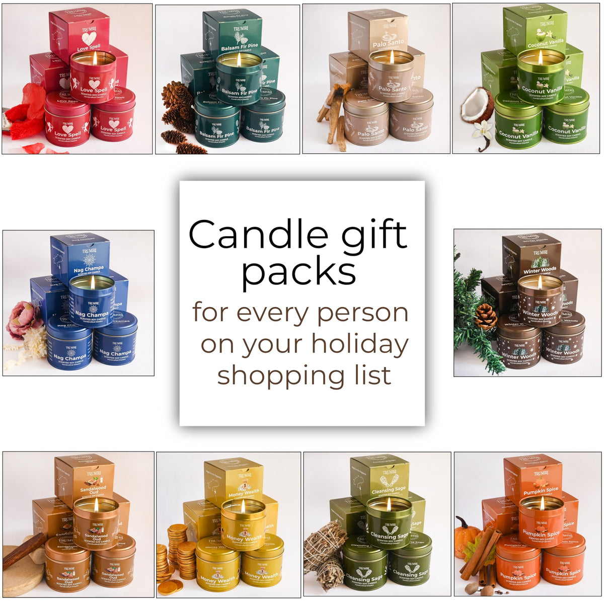 Pumpkin Spice - Cinnamon Soy Candles for Home Scented - for Fall Halloween Thanksgiving Holidays - Pack of 3 x 5oz Natural Clean Non Toxic Long Lasting Highly Scented Candels with Essential Oils