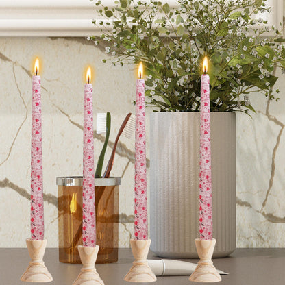 10 inch Long Candle Blue Quicksand Taper Candles Printed Candlestick Handmade Unscented Taper Candle 4 Pack Smokeless Tapered Candles for Home Dinner Wedding Holiday