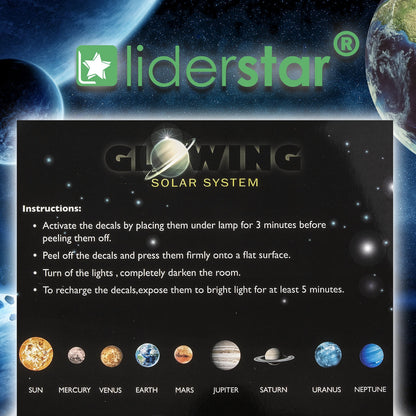Glow in The Dark Stars and Planets, Bright Solar System Wall Stickers -Glowing Ceiling Decals for Kids Bedroom Any Room,Shining Space Decoration, Birthday Christmas Gift for Boys and Girls (Green)