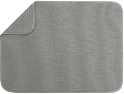 S&T INC. Dish Drying Mat XL, 18” x 24”, Absorbent Microfiber Kitchen Counter Mat, Dish Drying Pad for Dishes, Utensils, Pots and Pans, Extra Large, Grey