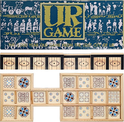 WE Games The Royal Game of UR - Wood Board with Storage Drawer | One of The Oldest Strategy Games in The World