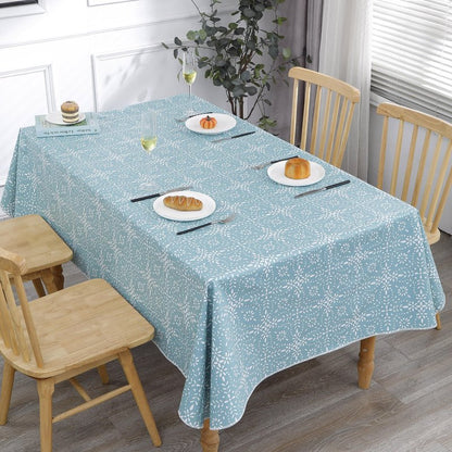 Walrus Heavy Duty Vinyl Tablecloth with Flannel Backing Waterproof Oil-Proof Plastic Table Cloth Stain-Resistant Wipeable Table Cover for Indoor and Outdoor (Perforated Floral,60x84 Inch)