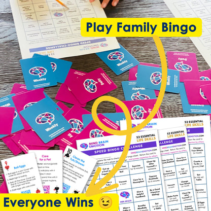 Mind Brain Emotion 52 Essential Life Skills: No-Excuses Game to Teach Kids, Teens & Adults How to Care for Self & Chores, Practical Solution for Responsible Boys, Confident Girls, Happy Family