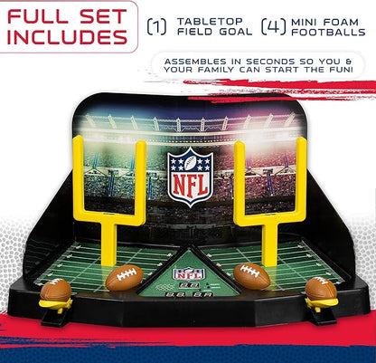 Franklin Sports Mini Football Field Goal Tabletop Game - Flying Field Goal Mini Football for Kids + Adults - Fun Indoor Sports Table Game for All Ages - Tabletop Toy