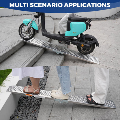 LEMNISCATE Loading Ramps, Portable Aluminum Ramps, 1500lbs Capacity per Pair, Truck Ramp for Lawn Mower, Motorcycles, Trailers, Dirt Bikes, Carts, 63''L x 8.5''W
