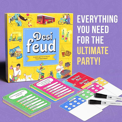 Desi Feud Board Game | Ultimate Survey Gameshow | Fun for Friends &amp Family | Great for House Party Gifting &amp Road Trips | Easy to Play
