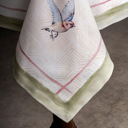 Maison d' Hermine Table Cloth Rectangle Table 100% Cotton 60 x 120 Inches Tablecloth Reusable Decorative for Dining Kitchen Room Farmhouse Home Gifts for Mothers Day Spring Summer - Flying Birds