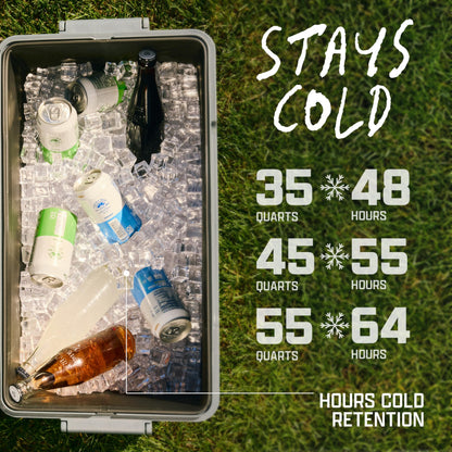 Coleman Snap 'N Go 55-Quart Collapsible Hard Cooler, Portable Hard-Sided Cooler with Waterproof Removable Liner, Space-Saving & Quick Set Up, 64 Hours Cold, Mussel Grey