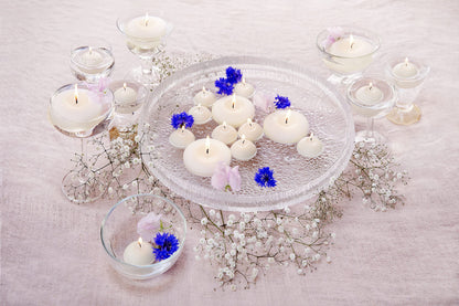 BOLSIUS White Floating Candles 3 Inch - Set Of 12 Maxi Candles - 8 Hour Clean Burning - Palm Oil Free - 0% Animal Fat - Premium European Quality