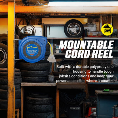 Goodyear Extension Cord Reels (12AWG x 40 FT (SJTOW Cable) w/LED Light-Up Tap)