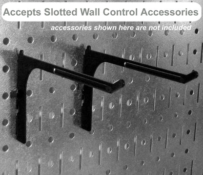 Wall Control Pegboard Organizer 4 ft. Metal Standard Tool Storage Kit With White Toolboard and Accessories - 30-P-3232W