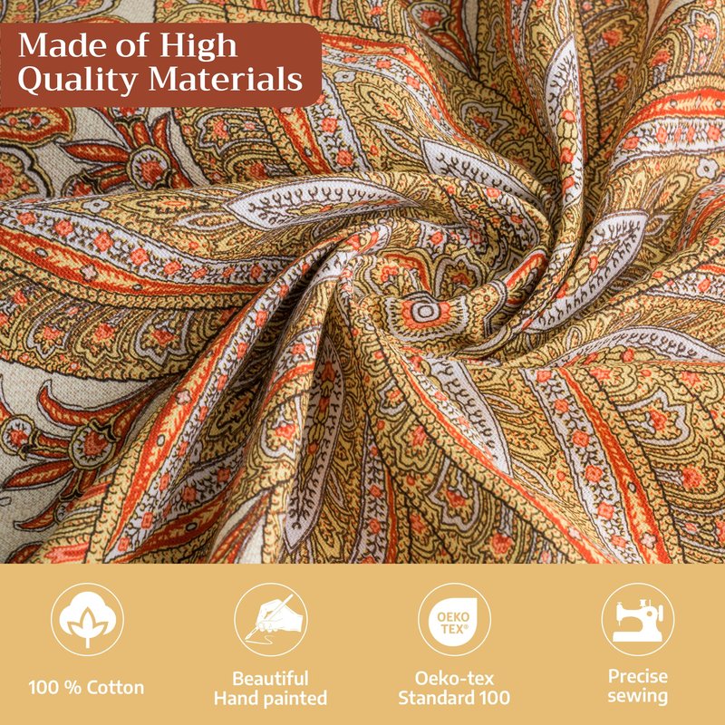 Maison d' Hermine Table Cloth Square Table 100% Cotton 54 x 54 Inches Tablecloth Reusable Decorative Everyday Use for Dining Room, Farmhouse, Home, Party, Festive & Wedding - Kashmir Paisley