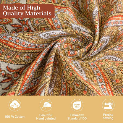 Maison d' Hermine Table Cloth Square Table 100% Cotton 54 x 54 Inches Tablecloth Reusable Decorative Everyday Use for Dining Room, Farmhouse, Home, Party, Festive & Wedding - Kashmir Paisley