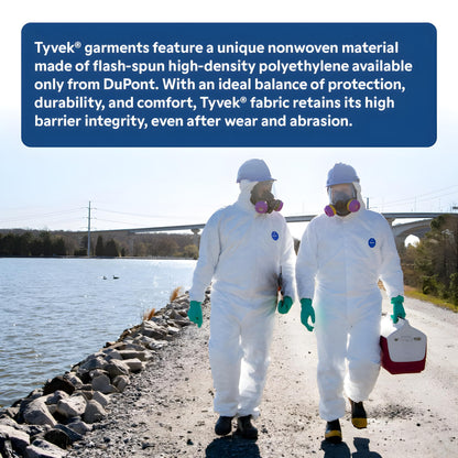 DuPont - TY127SWH2X002500 Tyvek 400 TY127S Disposable Protective Coverall with Respirator-Fit Hood and Elastic Cuff, White, 2X-Large (Pack of 25)