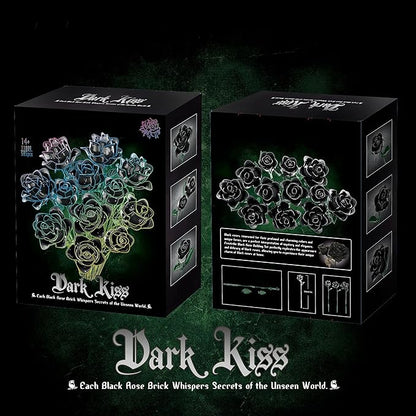 Gothic Black Rose Building Blocks Set - 585 PCS Dark Romance DIY Artificial Flowers Luxury Home Decor for Valentine's Day/Birthday Elegant Gift for Women &amp DIY Enthusiasts