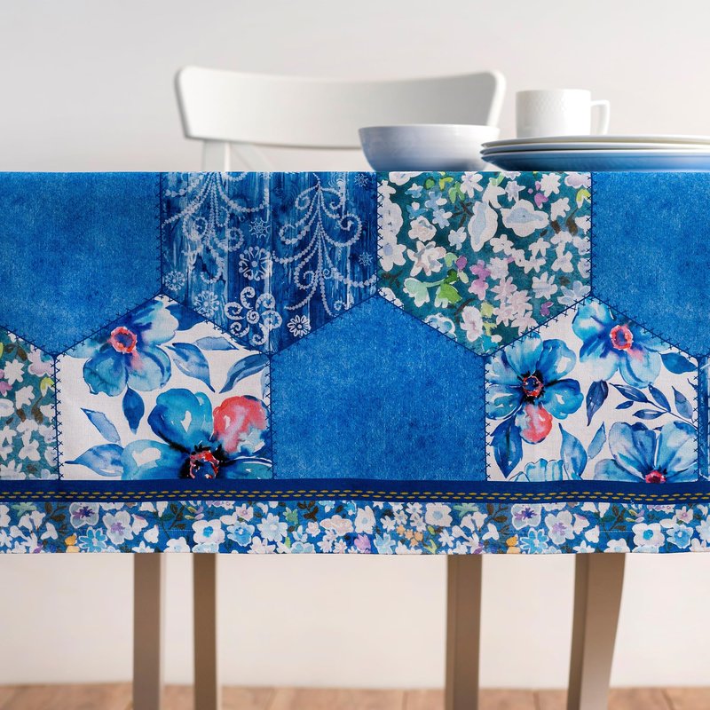 Maison d' Hermine Table Cloth Rectangle Table 100% Cotton 70 x 120 Inches Tablecloth Reusable Decorative for Dining Kitchen Room Farmhouse Home Gifts for Mothers Day Spring Summer - Summer Blues