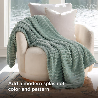 Bedsure GentleSoft Twin Blanket - Cozy Sage Green Fleece Throw for Women | 60x80 Inches